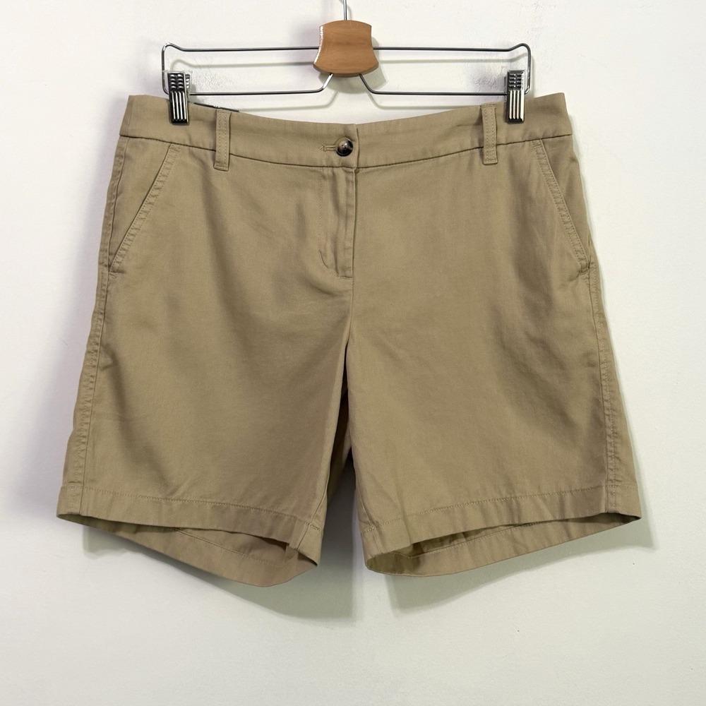 J Crew Womens Chino Shorts 7" Inseam Size 10 Khaki Preppy Classic Mid Rise NEW